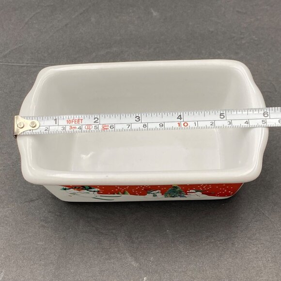 Christmas Loaf Pans Garden Ridge Mini Ceramic Snowman lot‎ of 2 VTG 6x3.5x3 - Picture 3 of 16